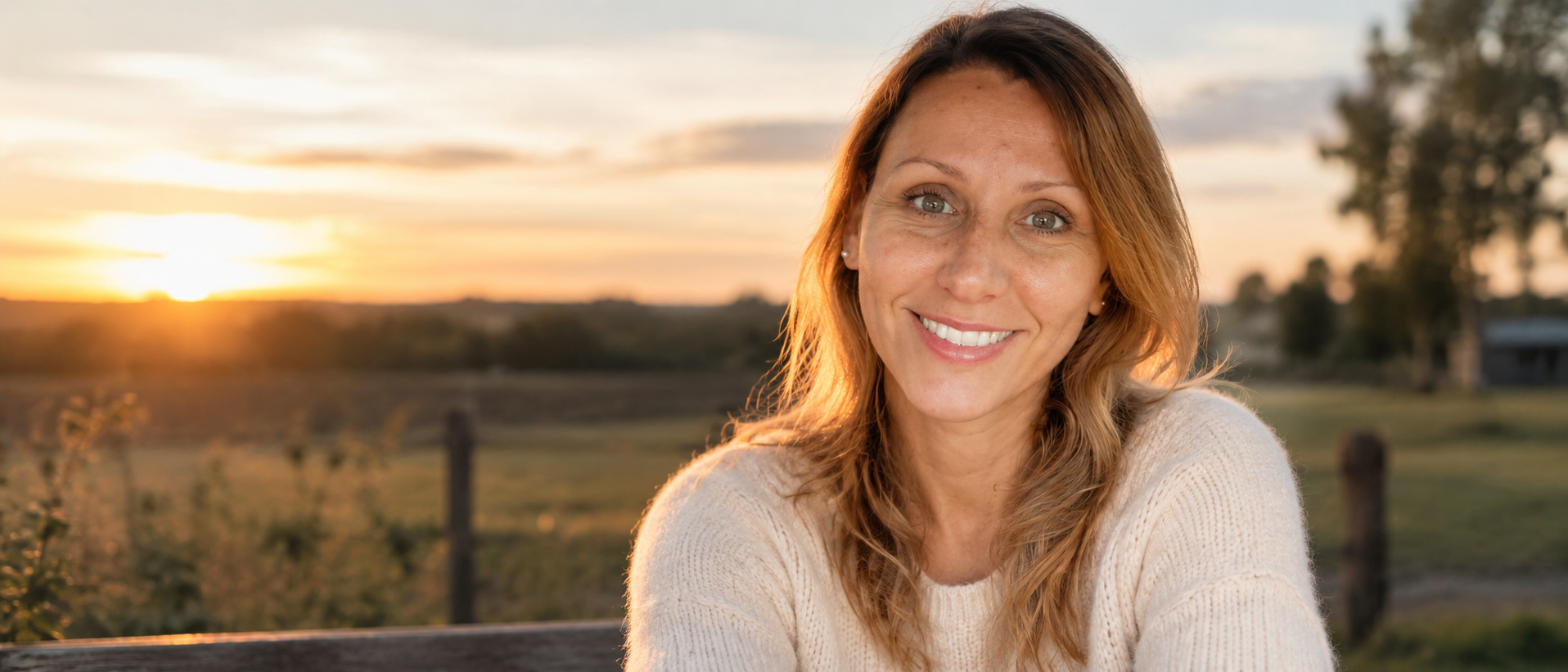 Paula Capuano al atardecer, para la portada de nuestra historia